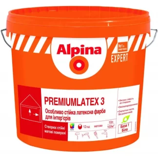 Краска интерьерная латексная матовая Alpina Premiumlatex 3 E.L.F.В3-прозрачная (9,4л) цена купить в Киеве