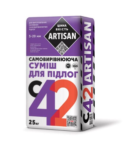 Самовыравнивающийся смесь для пола, наливной пол 4-20 мм Артисан С-42 (25кг) цена купить в Киеве