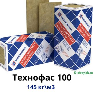Утеплитель фасадный базальтовый 1200x600x100 мм Технофас 100 мм (145кг/м3) (2 шт/уп) цена купить в Киеве