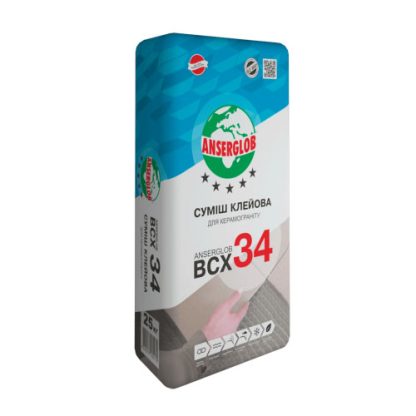 Клей для керамогранита Anserglob BCX-34 (25 кг) цена купить в Киеве