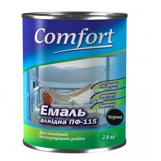 Эмаль Polycolor ПФ-115 Комфорт (2.8 кг) черная цена купить в Киеве