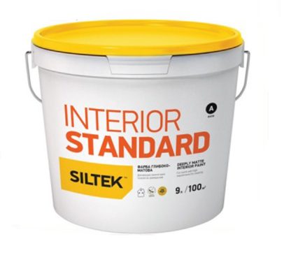 Краска для стен и потолка глубокоматовая Siltek Interior Standard База А (9л) цена купить в Киеве