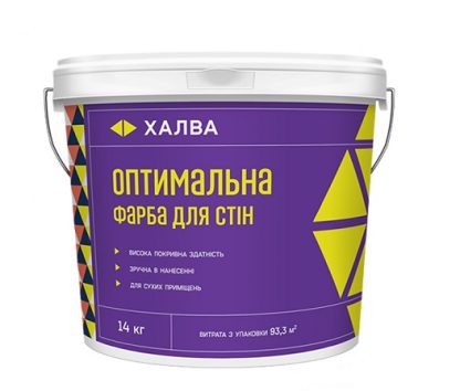 Краска акриловая для стен Халва Оптимальная (14 кг) цена купить в Киеве