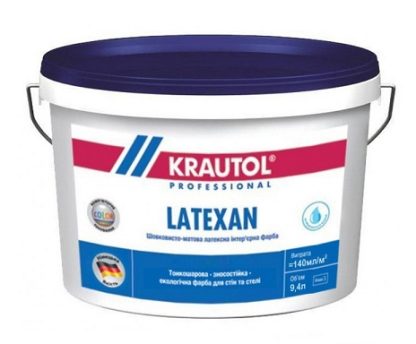 Краска интерьерная латексная Krautol Latexan B1(10л) цена купить в Киеве