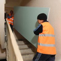 Подъем и занос гипсокартона в Киеве без лифта