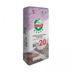 Штукатурка стартовая цементно-известковая серая Anserglob BCT 20 (25 кг) цена купить в Киеве