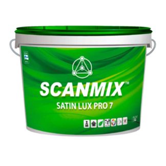 Латексная краска Scanmix Satin Lux Pro 7 (14 кг) цена купить в Киеве шелковисто-матовая для окраски стен и потолков 