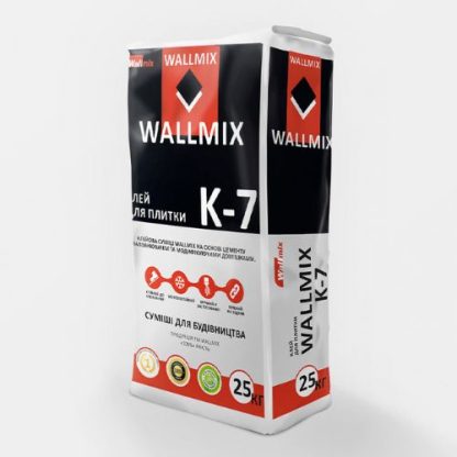 Клей для плитки с повышенной адгезией Wallmix К-7 (25 кг) цена купить в Киеве